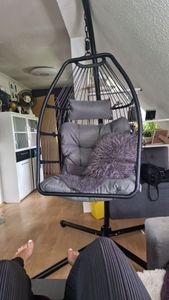 Fauteuil suspendu Ariane avec structure et coussin 160kg - gris foncé Photo du client 1