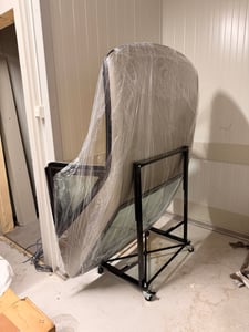 ECD Germany Cavalletto rigido con 4 ruote bloccabili incl. copertura XXL - bianco - in acciaio verniciato a polvere Foto del cliente 3