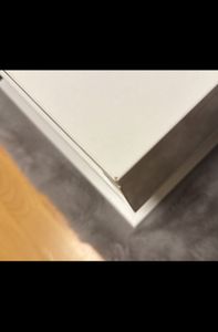 Merax Couchtisch mit versteckten Schubladen, Beistelltisch mit geometrische Design, Tisch mit Ablagefläche und Sockel, Wohnzimmetisch Holz +Schwarz Kunden-Foto 3