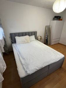 TRADA Boxspringbett 180x200 Palermo mit Bettkästen mit Matratze mit Topper Komplett-Set Polsterbett Bonell H3 Grau Kunden-Foto 27