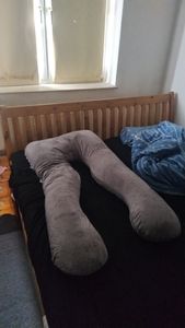 Strex schwangerschaftskissen XXL - U-Form Seitenschläferkissen 280 cm mit abnehmbarer Abdeckung | Ganzkörper-Stillkissen mit hochwertiger PP-Baumwollfüllung Kunden-Foto 2