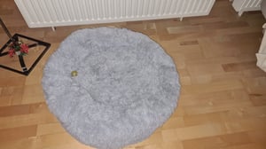 SWANEW Hundebett Hundebetten Hundekissen LUXUS Katzenbett Plüsch Schlafplatz Haustierbett dunkelgrau 80cm Kunden-Foto 3