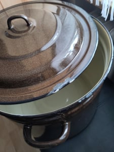 Emaille Topf 25L Kochtopf Suppentopf Einkochtopf Induktion Gastro Ø 32 cm + Deckel Kunden-Foto 3