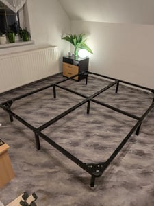 DEWINNER, somier de láminas de 160x200 cm, altura 29 cm, con 14 láminas. Somier para adultos con 8 patas, fácil y rápido de montar Foto del cliente 1