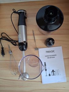 Stabmixer 1100W, 5-in-1 Pürierstab Edelstahl mit 5 Geschwindigkeitsstufen, inkl. Schneebesen, Zerkleinerer & Messbecher, Schwarz Kunden-Foto 1