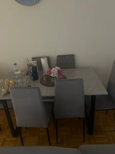 Ensemble de 6 chaises de salle à manger BEALIFE, revêtues de velours et dotées d'un dossier ergonomique | Design moderne, couleur gris foncé | TB41 Photo du client 2