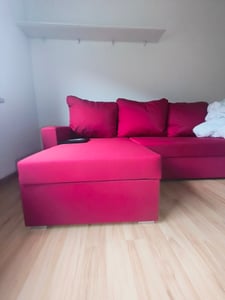 KomfortWelt24 Ecksofa mit Schlaffunktion und praktischem Bettkasten - Bequemer Eckcouch 216x134 cm L-Form MONDO Marineblau Kunden-Foto 1