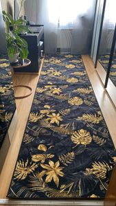 PASSATOIA gommata MONSTERA Foglie la gomma oro 100 cm giallo 100x580 cm Foto del cliente 1