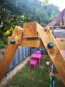 Spielturm Wickey DinkyHouse mit Rutsche und Doppelschaukel in Hellrosa Kunden-Foto 1