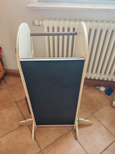 COSTWAY 4-in-1 kinderleertoren met glijbaan, Montessori trapleerladder met krijtbord en speelbord, houten keukenhulp, opstapje voor kinderen vanaf 3 jaar Klantenfoto 2