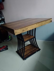 Tribesigns jedálenský stôl pre 4 osoby, industriálny štýl, s 2 odkladacími priestormi, 80 x 80 x 76 cm, kuchynský stôl jedáleň, obývacia izba, rustikálna hnedá Fotografia od zákazníka č. 1