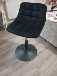 WOLTU 1x Barhocker Barstuhl Barsessel höhenverstellbar Küchenhocker mit Lehne 360° Drehstuhl Samt, Rosa Kunden-Foto 4