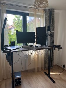 SONGMICS 180 cm, Elektrisch Höhenverstellbarer Schreibtisch, Memory-Funktion für 4 Höhen Kunden-Foto 5