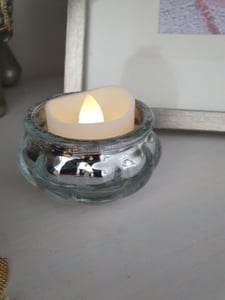 Set di 4 bicchieri per tealight 6x3cm argento Foto del cliente 4