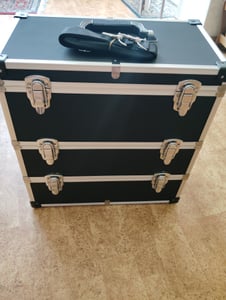 HMF 14661-02 Alu Werkzeugkoffer leer, 3 Etagen, 44 x 45 x 24 cm, schwarz Kunden-Foto 2