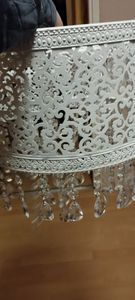 Hängelampenschirm MARRAKECH weiß Lampenschirm aus Metall mit Kristallen Kunden-Foto 1
