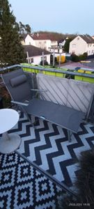 SONGMICS 2 St Gartenliege, 6 cm dicker Matratze,Aluminium, atmungsaktiv schwarz Kunden-Foto 1