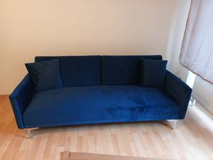 3-Sitzer-Schlafsofa aus Samtstoff mit Modernem Design Villolus - Dunkel Grau Kunden-Foto 1