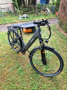 Elektrokolo 27,5 palců, nerezová hliníková slitina, 36 V, 15 Ah, 540 Wh, dojezd až 90–110 km, voděodolné (IP54), městské elektrokolo se 7 rychlostními stupni a aplikací, šedé Fotografie od zákazníka č. 1
