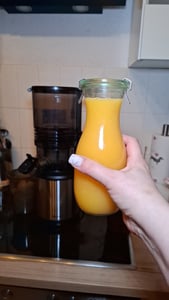 AMZCHEF Entsafter mit 113MM Einfüllöffnung, 1,8 L Slow Juicer, Entsafter für Gemüse und Obst, Leicht zu Reinigen, Silber Kunden-Foto 8