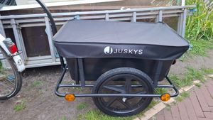 Juskys Fahrradanhänger 90 Liter - für 40 kg Zuladung - Kupplung, Deichsel & Plane Kunden-Foto 2