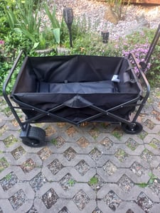 Skladací ručný vozík HyperMotion Black - Prepravný vozík na pláž, kempovanie a nákupy - Nosnosť 80 kg Fotografia od zákazníka č. 6