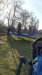 KINETIC SPORTS Trampolin Outdoor 'Salto Plus' Ø 183/244/305/366/400/430/490 cm - Komplett-Set für Kinder, bis zu 160kg Kunden-Foto 7