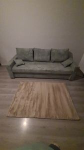 Couch mit schlaffunktion Wohnzimmer Couch mit Bettkasten AIKIDO 223x90cm Beige Kunden-Foto 5
