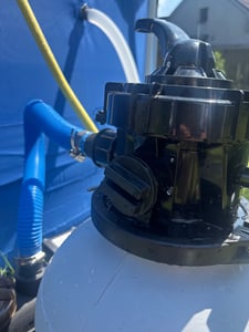 tillvex Système de filtration à sable pour piscine 10 m³/h incl. 800g de boules de filtration bleues | Système de filtration vanne 7 voies & adaptateur 2en1 Ø32mm - 38mm | Filtre de piscine avec indicateur de pression | Filtre à sable pour piscine Photo du client 5