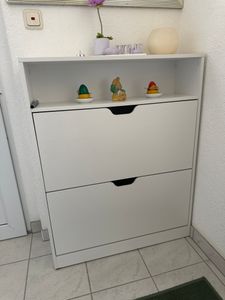 VASAGLE Schuhschrank Schuhregal mit 2 Klappen 60 x 24 x 102 cm vintagebraun Kunden-Foto 9