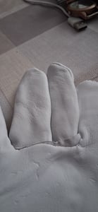 Arbeitshandschuhe Leder Montage Handschuhe Gartenhandschuhe Ziegenleder Lederhandschuhe Baumwolle Rtopper blau Größe 8 Kunden-Foto 4
