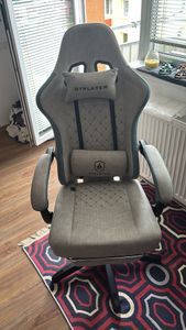 PLAYER Gaming Stuhl Ergonomischer Gaming Sessel Schreibtischstuhl PC Gamer Racing Stuhl mit Stoffoberfläche, Federsitzkissen, Verbindungsarmlehnen Kunden-Foto 31
