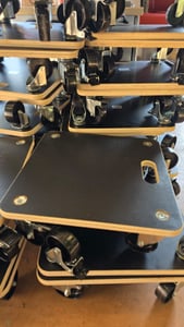 Wiltec 2x Transportroller 380 x 380 x 119 mm mit 250 kg Traglast je Möbelroller, Rollbrett aus Holz mit 4 Lenkrollen Kunden-Foto 1