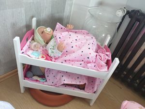 My Beautiful Dollsroom Houten Poppen-Stapelbed Roze/Wit Fotografia od zákazníka č. 1
