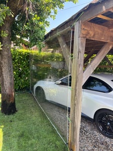 Topchances Abdeckplane, PVC, Transparent, 2mx3.5m, 450g/m², wasserdicht, mit Ösen, UV-stabilisiert, mit Seil und Kabelbindern, für Garten, Outdoor, Gewächshaus, Pool, Auto, Camping Kunden-Foto 1
