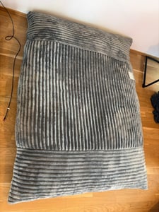 Pouf extra large trasformabile 175×125 cm, rivestimento in velluto a coste lavabile, ergonomico, versatile per adulti e bambini, grigio chiaro Foto del cliente 2