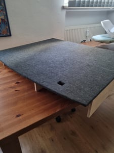TAPHICEROS Selbstklebend Filzstoff Nadelfilz, Bespannstoff aus Filz, Innenraumverkleidung Bezugsstoff Bastefilz für DIY Auto Box Liner, Graphit, 150 x 150 cm Kunden-Foto 1