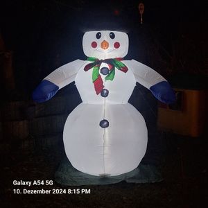 Monzana Opblaasbare Sneeuwman XL 120cm LED Verlicht Montagemateriaal IP44 Kerstversiering Kerstfiguur Kerstmis