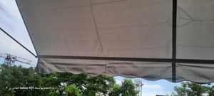 LZQ 350x120cm Klemmmarkise Einziehbar Balkonmarkise mit Handkurbel Balkon Markise Sonnenschutz ohne Bohren Höhenverstellbar Dunkelgrau Kunden-Foto 5