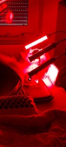 540 LEDs Rotlichtlampe Stehlampe,660 nm Rotlicht und 850nm und 940nm Nahinfrarot lichttherapielampe,3 Modi & 5 Helligkeitsstufen mit Timer,Einstellbar Kunden-Foto 1