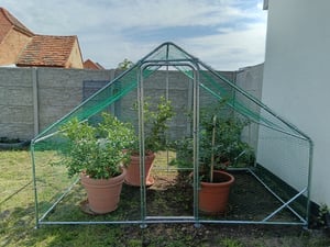 Hühnerstall 3x3x2m Hühnerhaus Kleintierstall Freilaufgehege Kleintiergehege Voliere Freigehege Hühnerkäfig Geflügelstall Verzinkter Kunden-Foto 10