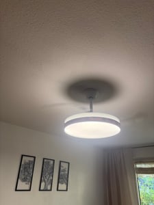 Deckenventilator mit Licht Lautlos DC einziehbare Flügel Kaios Transparent Fernbedienung Mittel (zwischen 10-20 m²) 105 cm Weiß Kunden-Foto 3