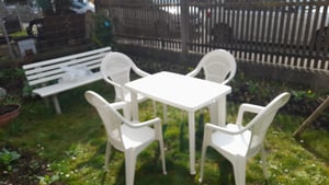 PROGARDEN Vega SET 2x Stapelsessel weiß Kunststoff M73533 Kunden-Foto 1