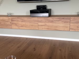 WEST TV-Lowboard 280 cm (2x 140cm), wandhängend, mit Stauraum, Gold Eiche Kunden-Foto 1