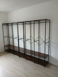 SONGMICS Kleiderschrank offen, Garderobenständer mit Kleiderstange, Ablagen, abnehmbare Haken, 40 x 141 x 180 cm, Vintagebraun Kunden-Foto 3