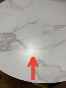 M MCombo Couchtisch Rund Holz, Modern Sofatisch Marmor Weiß Gold, Klein Kaffeetisch Metallgestell, Beistelltisch für Wohnzimmer, Durchmesser 80cm, 2102 Kunden-Foto 1