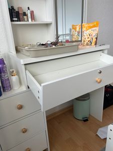 Schminktisch mit Schiebespiegel LED-Licht und Hocker Andrina Kunden-Foto 2