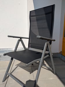 SONGMICS Gartenstuhl (2 St),8-fach verstellbare Rückenlehne,Campingstuhl schwarz Kunden-Foto 2