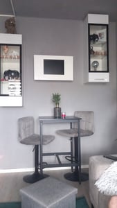 VASAGLE Bartisch Küchentisch, Stehtisch, 60 x 60 x 92 cm, Grau Kunden-Foto 1