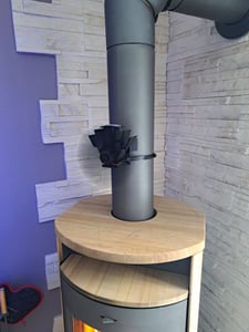 ACXIN Wentylator kominowy z 4 łopatkami Wentylator piecowy bez zasilania elektrycznego Wentylator zasilany ciepłem Cichy wentylator kominowy Wentylator kominowy na kominie do pieca na drewno Zdjęcie produktu od klienta nr 4